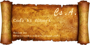 Csáki Albert névjegykártya